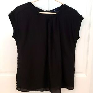 GAP black short sleeve cotton blouse